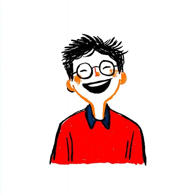 Free boy glasses smile illustration