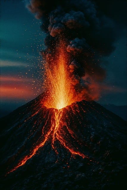Vulkanausbruch, Vulkan, Lava, Magma