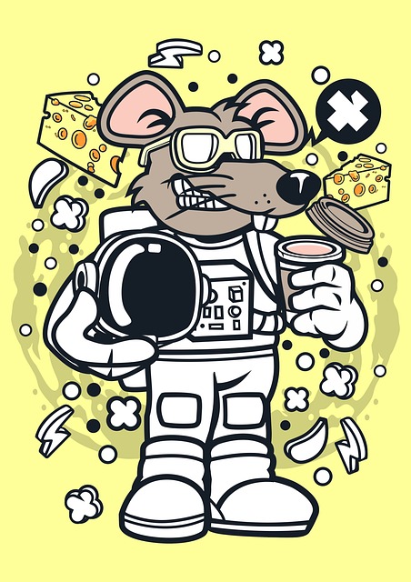 Rotte-Astronaut, T-Skjorte Design