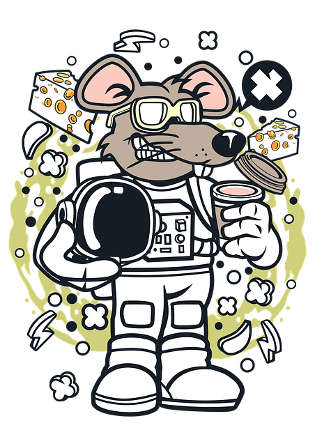 Rotte-Astronaut, T-Skjorte Design