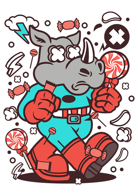 Neshorn Super Godteri, T-Skjorte Design