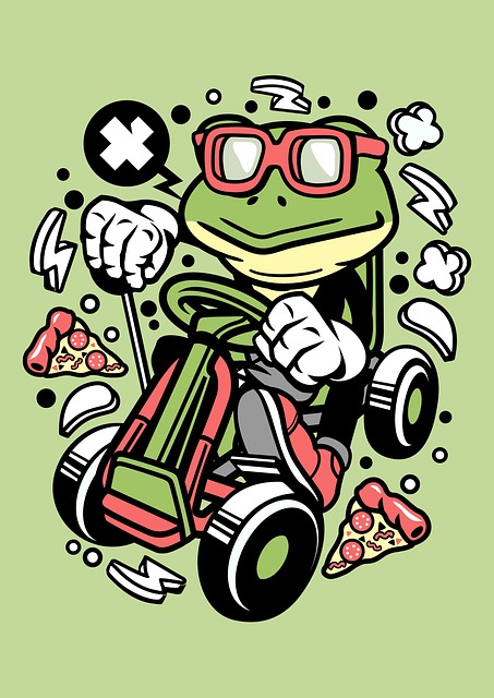 Frosk Gokart Racer, T-Skjorte Design