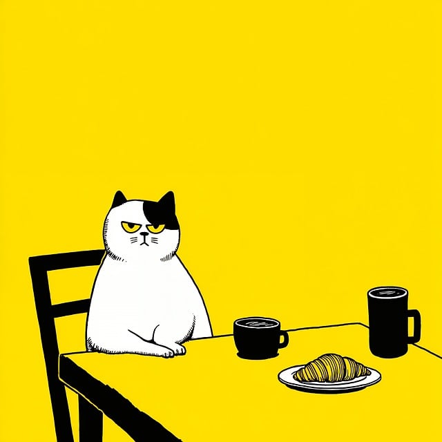 Free cat grumpy nature illustration