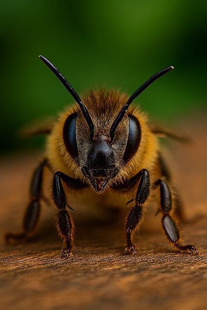 Free pollinator bee portrait insect close-up illustration