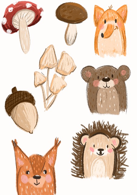 Wild, Herfst, Paddestoelen, Dieren