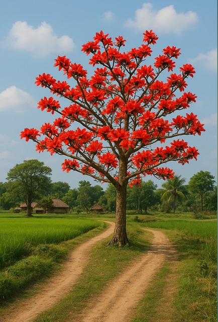 Free Natural Beauty Flowering Tree illustration and picture