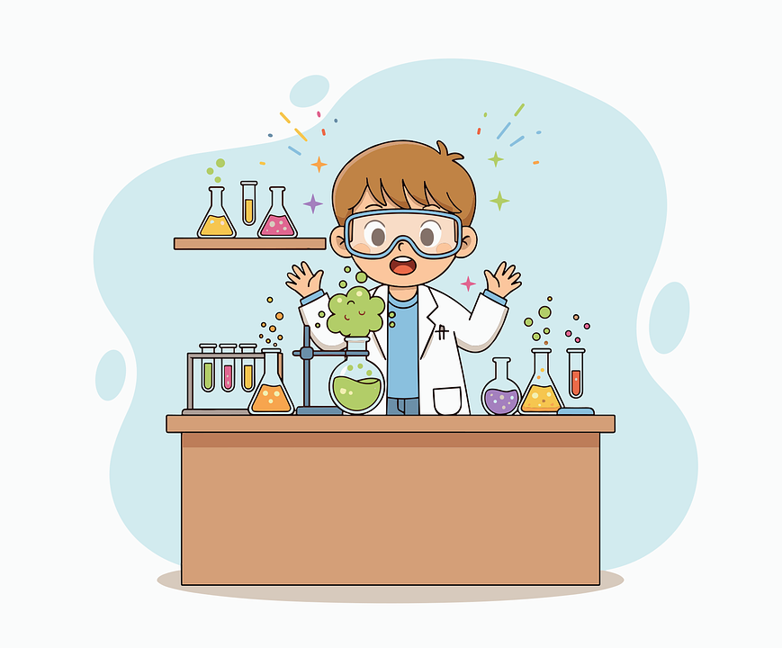 卡通男孩 儿童科学家 化学实验 - 免费矢量图形Pixabay