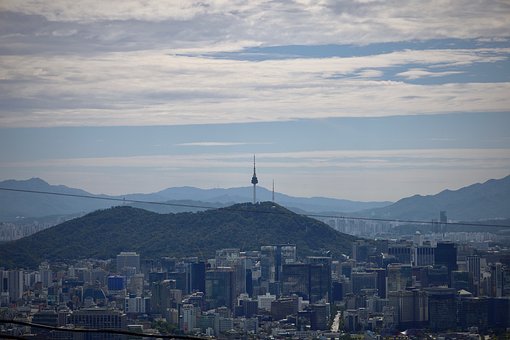 Seoul, Korea, By, Bygning, Ai Genereret