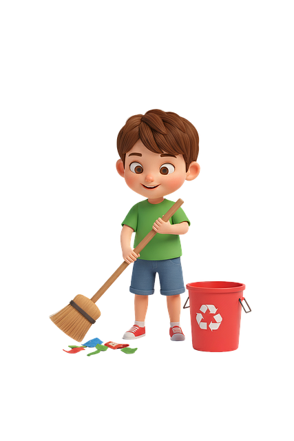 Free cleaning up eco-friendly boy recycling illustration