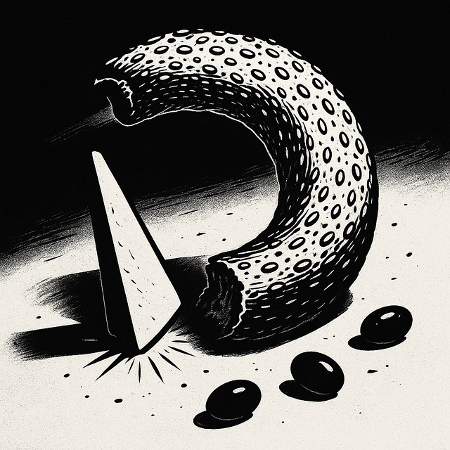 Free black and white art graphic poster surreal food art illustration