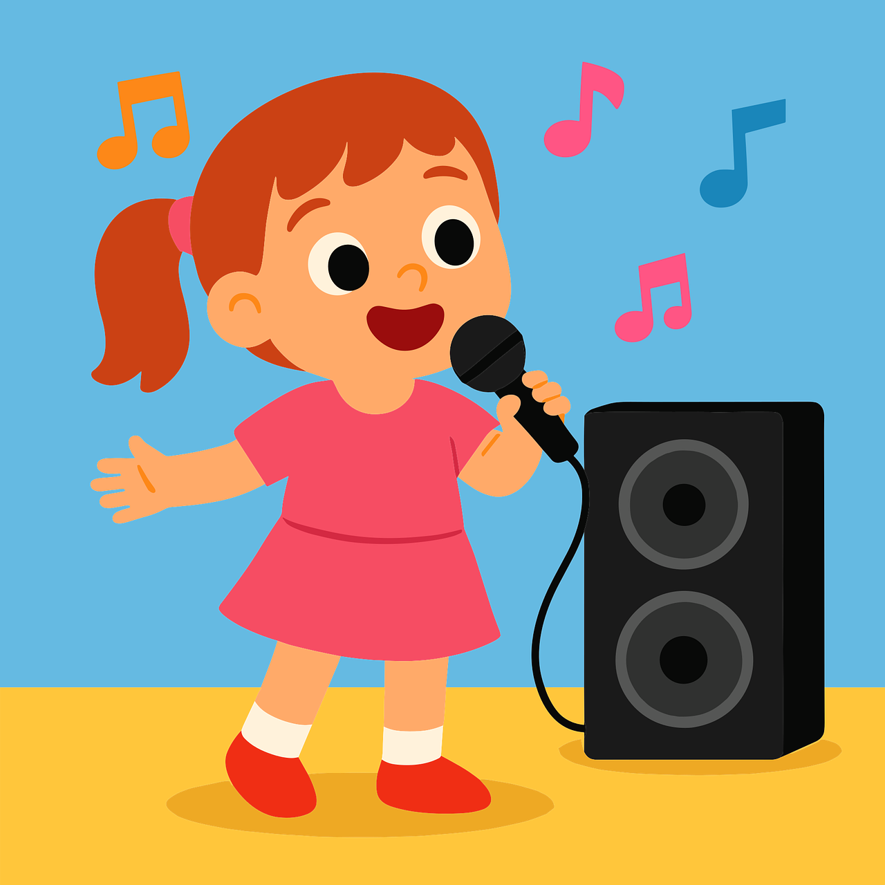 唱歌 女孩唱歌 儿童音乐 - 免费矢量图形Pixabay