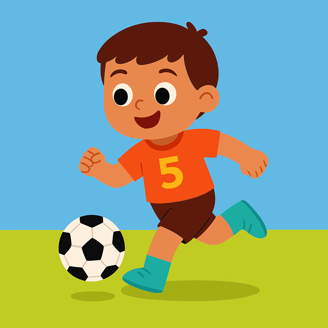 Free football football kid boy playing soccer vector