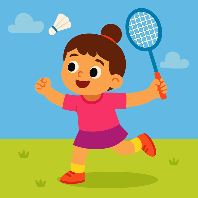 Download free HD stock image of Badminton Girl With Racket Free badminton girl with racket children's badminton vector