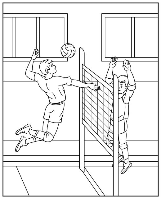 Free Volleyball Coloring photo and picture