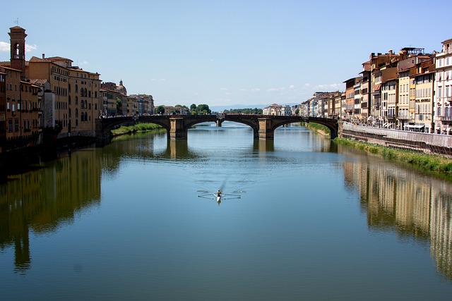 Italien, Bro, Arkitektur, Natur, By