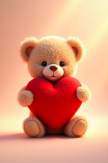 Free love teddy heart illustration