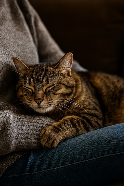 Free sleeping cat tabby cat lap cat illustration