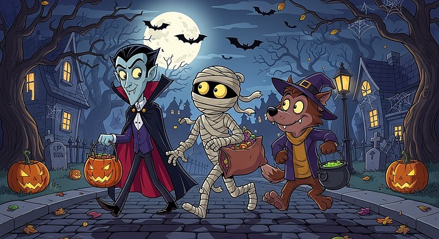 Free halloweenart spookyillustration trickortreat illustration