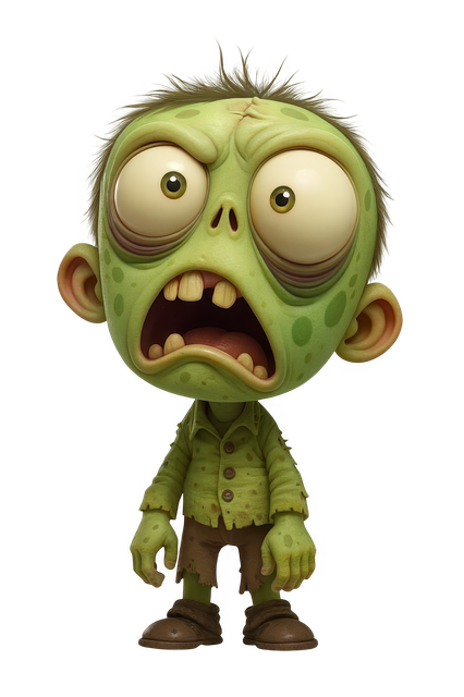 Free zombie funny undead character halloween monster illustration