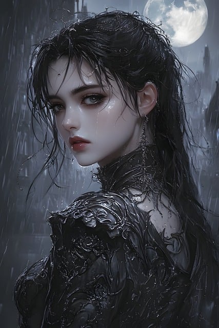 Free anime warrior gothic illustration