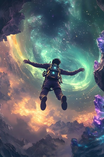 Free men drop flight illustration
