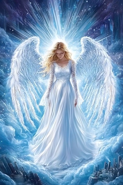 Free angel woman ethereal illustration