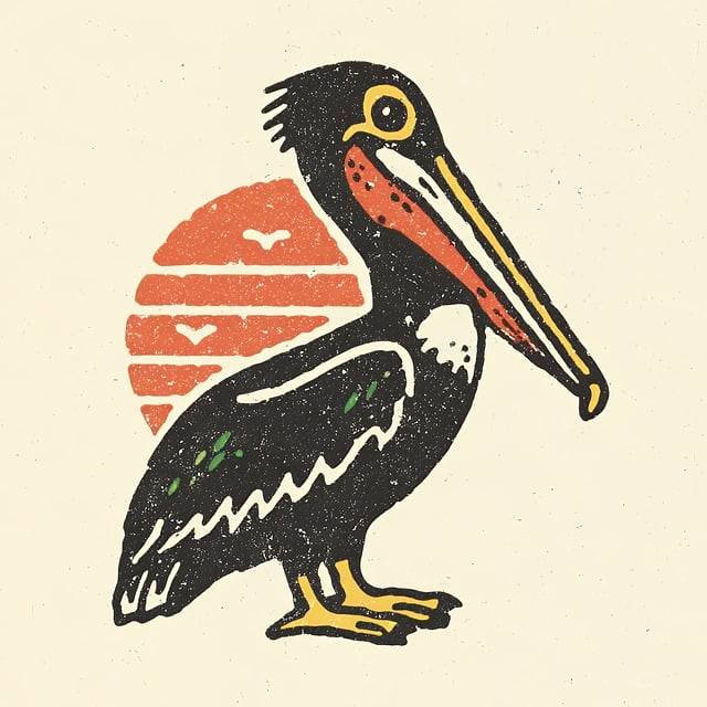 Free pelican bird vintage illustration