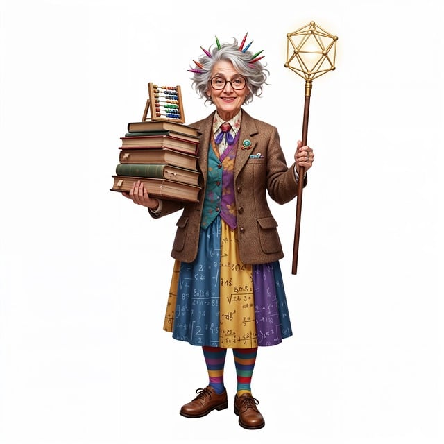 Free professor eccentric mathematics illustration