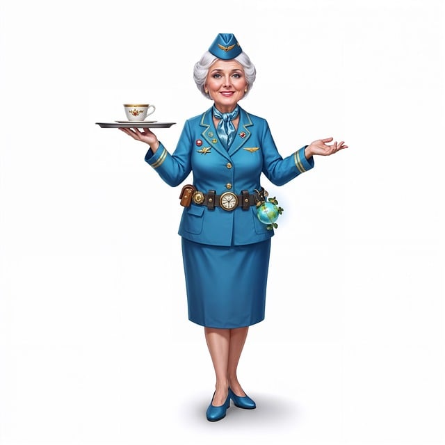 Free flight attendant stewardess vintage illustration
