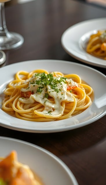 Free pasta dish gourmet food creamy sauce illustration