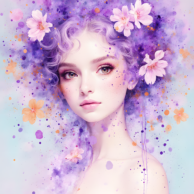 Free youth girl portrait illustration