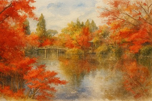 Akvarelkunst, Japansk Have