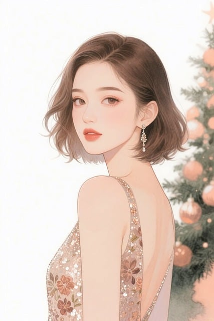 Free party fashion evening look festive vibes illustration