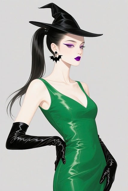 Free witch fashion halloween illustration gothic style illustration