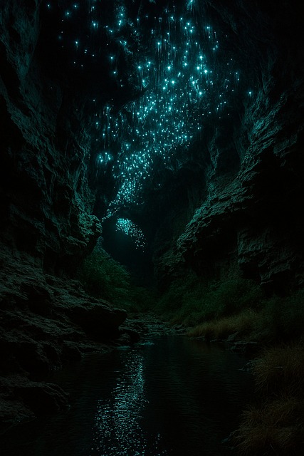 Free Blue Light Waitomo Cave illustration and picture