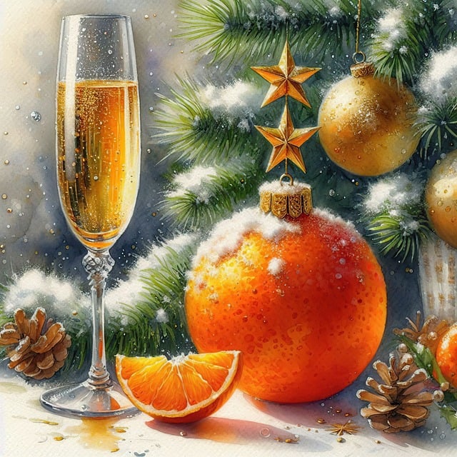 Nyt År, Champagne, Nytårstræ