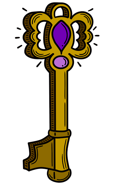 Free halloween magic key fantasy illustration
