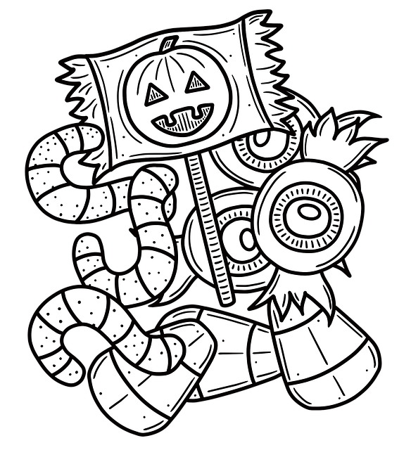 Free halloween candies sweets illustration