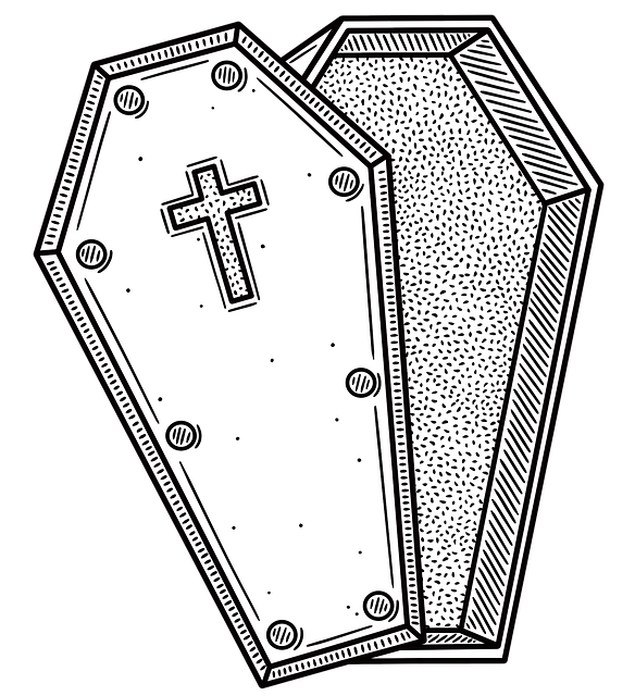 Free halloween coffin spooky illustration