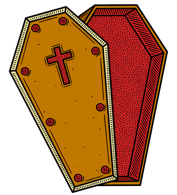 Free halloween coffin spooky illustration