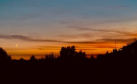 Natur, Landschaft, Himmel, Mond