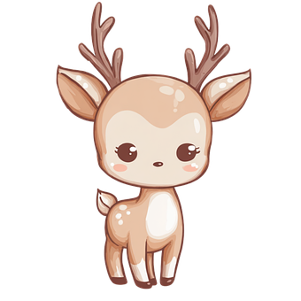 Cervo, Chibi, Bonitinho, Anime, Natureza
