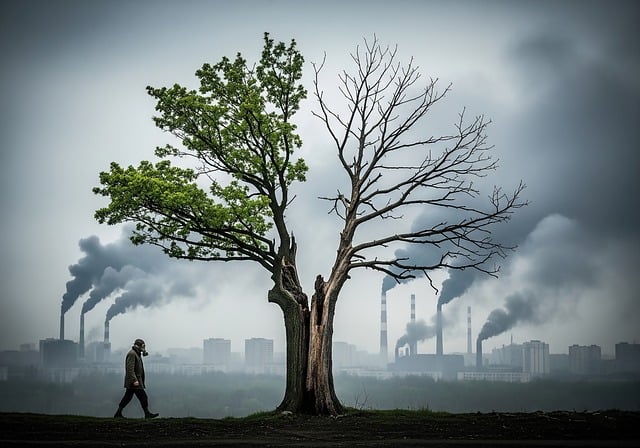 Free climate change environmental crisis pollution illustration