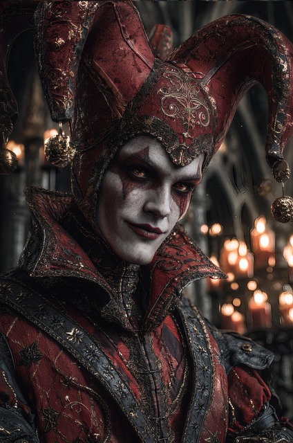 Free Dark Harlequin Creepy Clown King illustration and picture