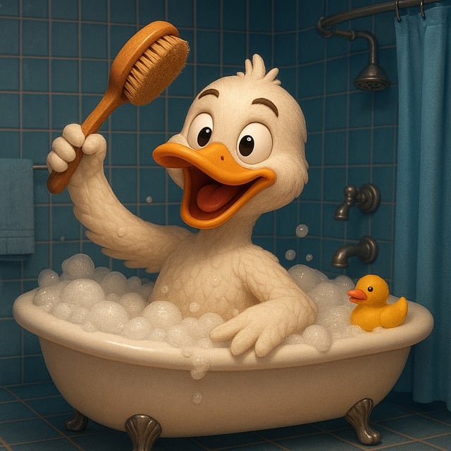 Free funny duck duck bath rubber duck illustration