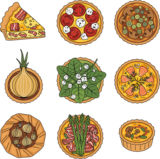Free savory tart quiche food vector