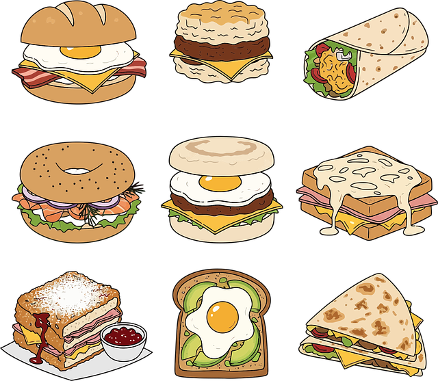 Free breakfast brunch sandwich vector