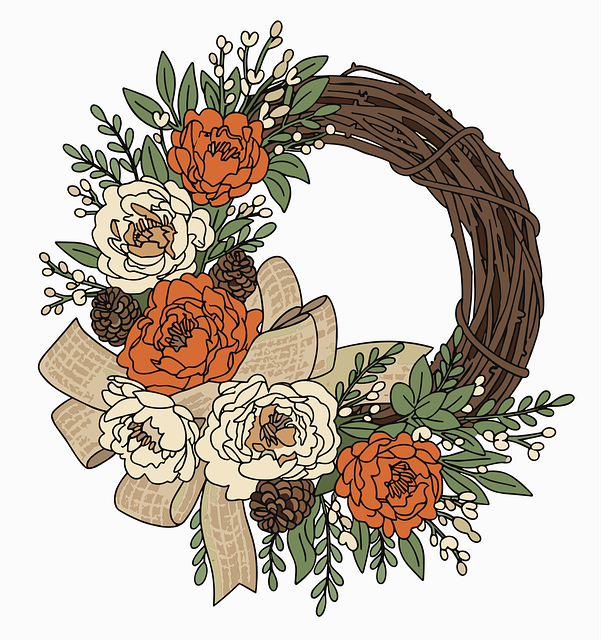 Free Flower Wreath Rustic Wreath vector and picture