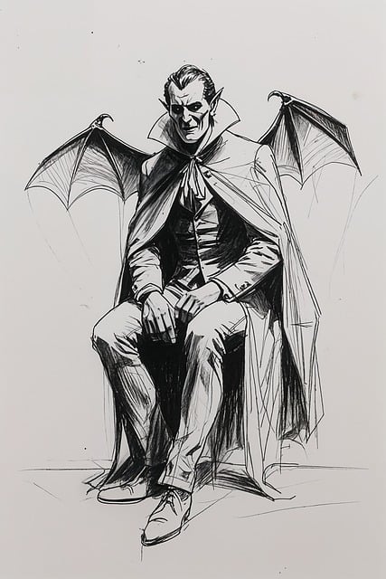 Free vampire dracula bat wings illustration