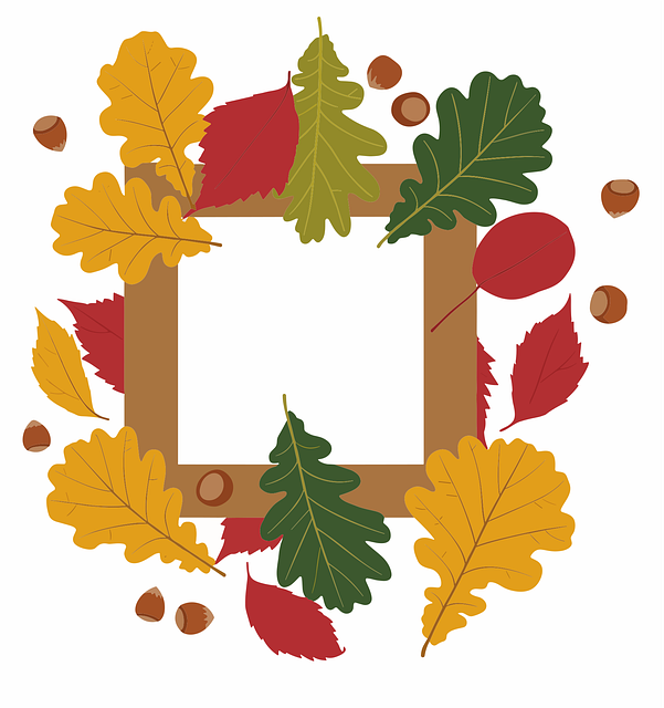 Free fall frame autumn leaves seasonal border vector